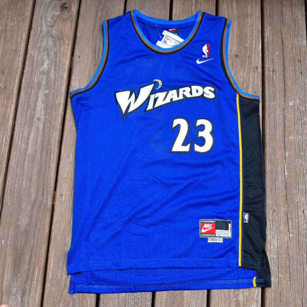 New! Michael Jordan Blue Washington Wizards Basketball Jersey Adult Men's Medium - Picture 2 of 2